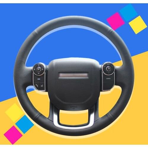 Auto Braid On The Steering Wheel Cover for Land Rover Range Rover 2014 2015 Car Braiding Covers Interior Accessories Car-styling