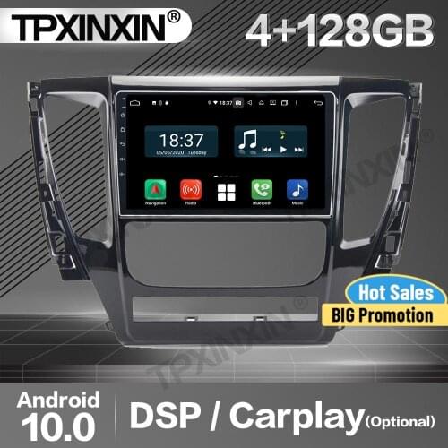 128G Carplay Car Radio 2Din Stereo Receiver Android For Mitsubishi Pajero 2017 2018 2019 DSP IPS GPS Navi Player Audio Head Unit
