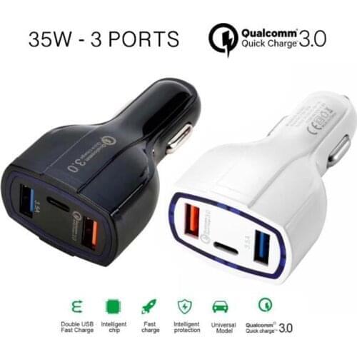 200pcs/lot Quick Charge 3.0 Car Charger 5V 3.5A QC3.0 Fast Charging Car-charger Dual USB Car Charger For iPhone