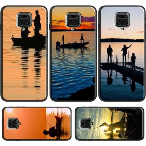 Bass Fishing Lake Sunset Fisherman Case For Xiaomi Redmi K30 Ultra 9 9A 9C 8 8A 7A 10X Cover For Redmi Note 9S 8T 7 8 9 Pro