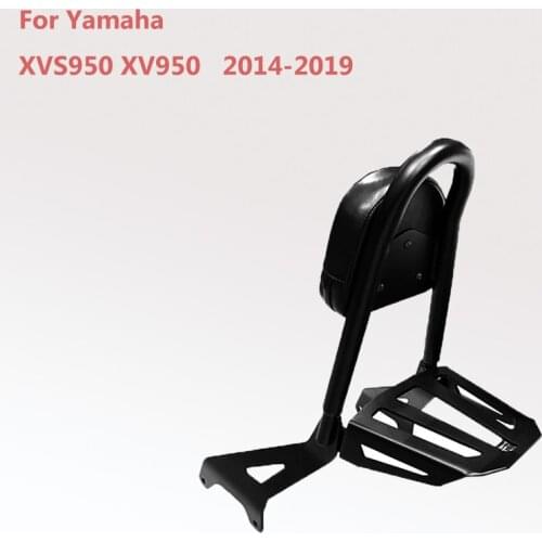 For YAMAHA Bolt XVS950 XV950 2014-2019 Backrest Rear Passenger Sissy Bar Bracket w/ Cushion Pad Luggage Rack Support
