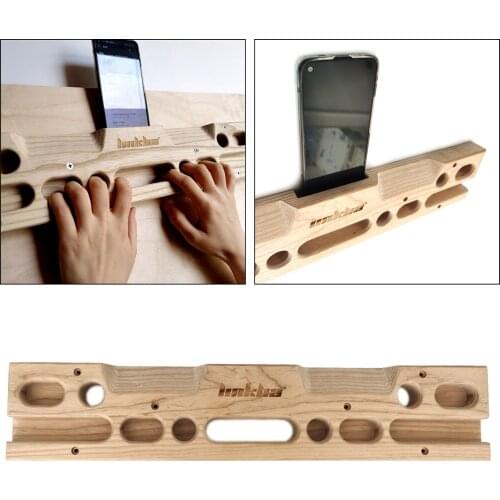 Climbing board with Multi Holds Phone Holder Fingerboard Grip Board