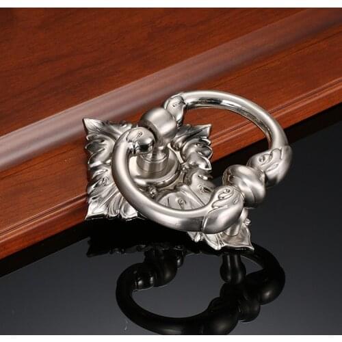 Retro European 3D Printed Knocker Luxury Door Knocker Handle Zinc Alloy Knock Ring Door Knob Pull Decor Furniture Hardware