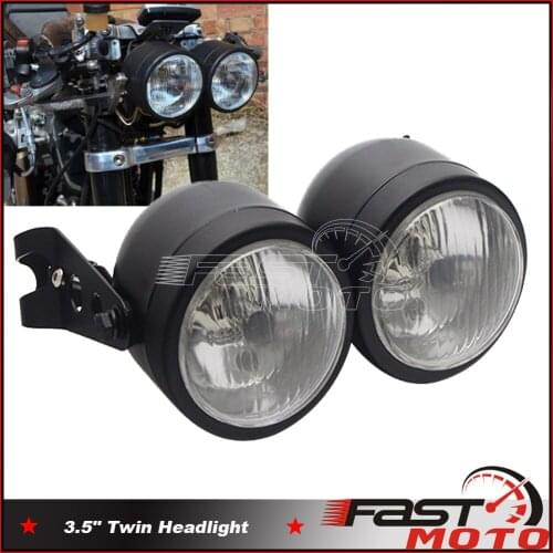 Double Headlamp Dual Streetfighter Headlight 8.5" Head Light W/ Mounting Bracket FOR Kawasaki Suzuki KLX450 KLX250 DR RM 250