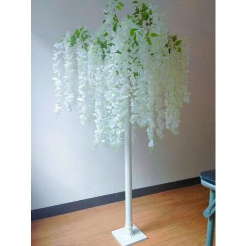 Elegant White Artificial Silk Flower Tree Simulation Wisteria Douhua Trees 160CM High For Wedding Stage Aisle Runner Decoration