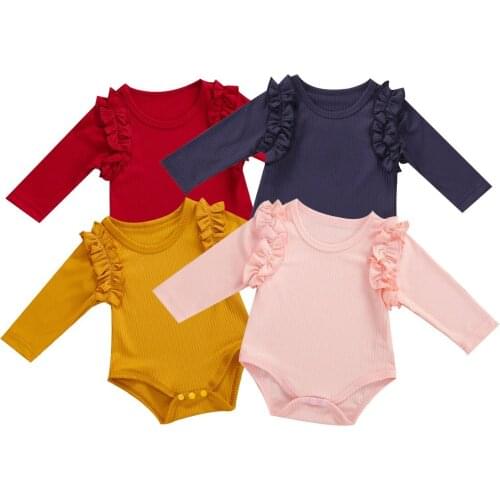 Imcute 5 Colors New Autumn Baby Romper with Headband Solid Color Round Neck Long Sleeve Jumpsuit and Headwear for Girls Boys