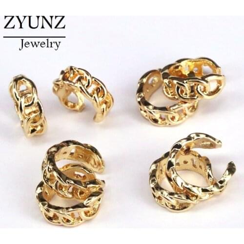 6 Pairs, Circle Chain No Pierced Ear Cuff C Shaped Clip On Earrings Earcuffs Party Wedding Jewelry