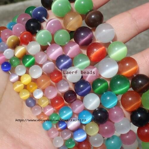 Natural Multicolor Cats Eye 4-12mm Round Loose Beads, For DIY Jewelry Making !We provide mixed wholesale for all items