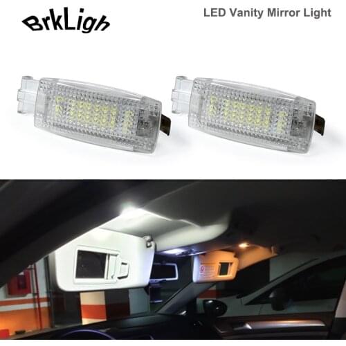 2PcsNo Error LED Vanity Mirror Light Reading Lamp Car Accessories For Skoda Fabia Superb Seat Altea Alhambra Leon Toledo VW Golf