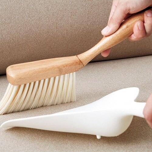 1Set Bamboo Handle Mini Brooms Shovel Set Household Plastic Cleaning Brush Small Broom Dust Shovel With Rope