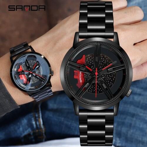 Man Fashion Car Rim Watch Custom Design Car Wrist Watch All Steel Custom not Printing Wheel Rim Hub Watches Relogio Masculino