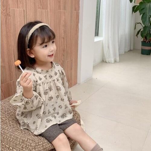 2020 New Girls Floral Shirt Autumn Cotton Fashion Girls Blouse 1-6 year QW588