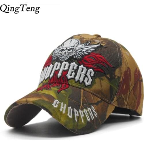 2020 New Embroidered Skull Cap Men Camouflage Hunting Baseball Caps Tactical Style Cap Casual Cool Dad Hat Fishing Bone Casquett