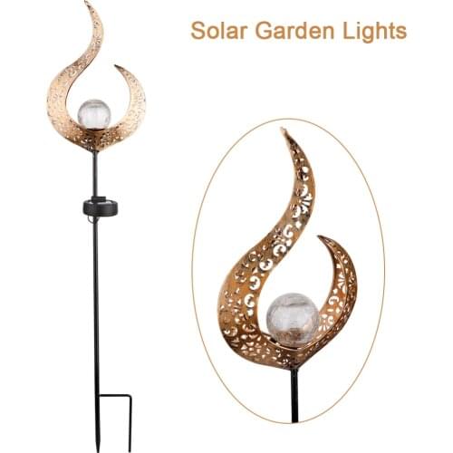 Outdoor Moon Glass Solar Stake Lights Waterproof LED Solar Garden Lights