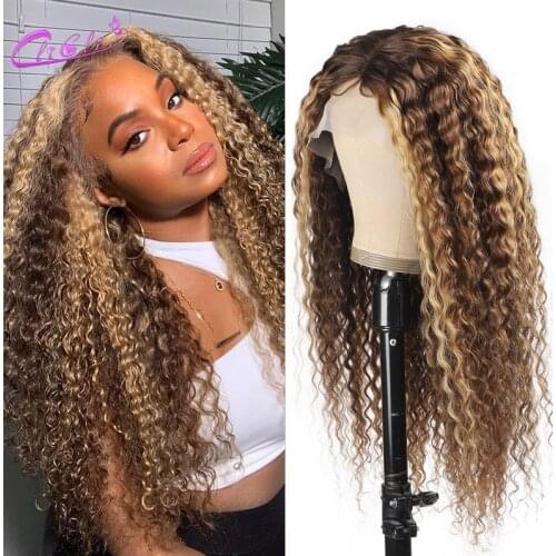Highlight Wig Human Hair 4x4 Highlight Lace Closure Wig 30 Inch Brown Highlights Lace Front Wig Malaysian Human Hair Wigs 150
