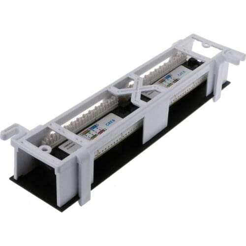 12 Port CAT6 Patch Panel RJ45 Networking Wall Mount Rack Mount Bracket