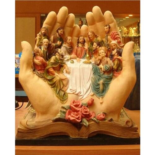 Full Square Round Diamond Painting Holy Book Hand Hold The Last Supper 5DDiy Mosaic Diamond Embroidery Jesus Cross StitchZP-3414