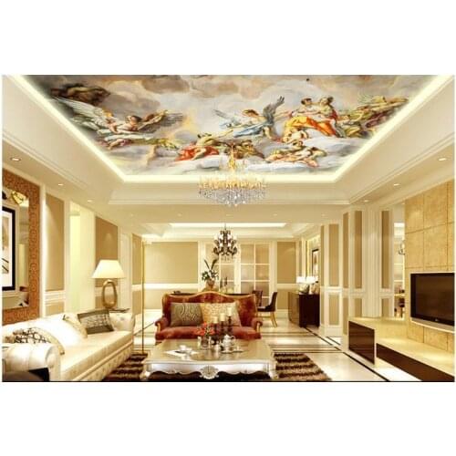 Custom 3d ceiling wallpaper Frescoes on the ceiling ceiling figure heaven landscape mural wallpaper