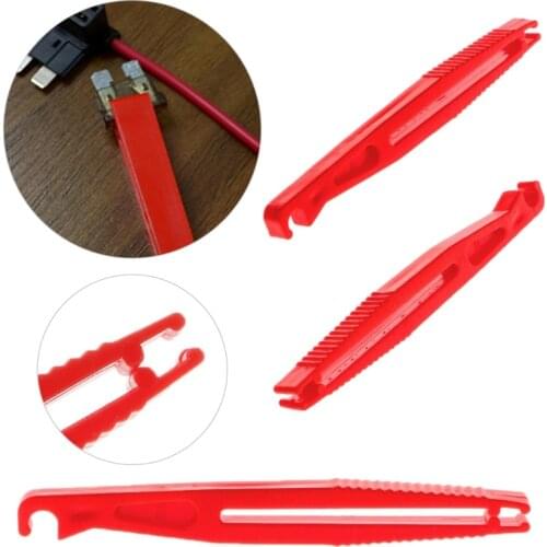QILEJVS 5pcs/set New Car Blade Glass Plastic Fuses ATO Puller Red Clip Extraction Tool Fuses Box Car Security Tools-m15