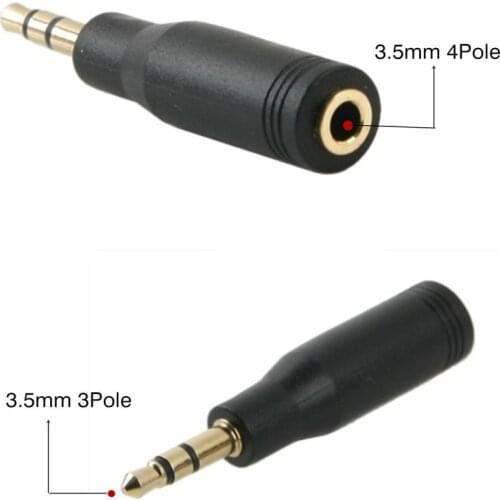 Jack 3.5mm 3 Pole Male To 4 Pole 3.5mm Female Stereo AUX Audio Connector Extender Headphone Jack Adapter