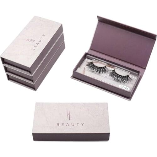 Luxury Marble Background Rectangular Magnetic Eyelash Packaging Wholesale 100% Mink Lashes Vendor 3D Eyelashes With Packing