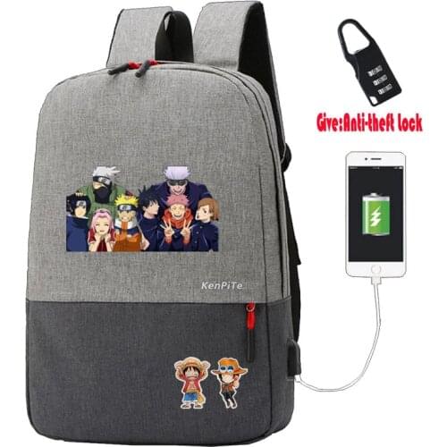 Anime jujutsu kaisen backpack Men Women Travel Laptop Shoulder Bag teenagers School bookbag with Anti-theft USB Charging