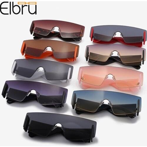 Elbru 2021 Vintage Punk Fashion Sunglasses Brand Designer New Sun Glasses Square Frameless Sunshades Men Women Colorful Eyewear