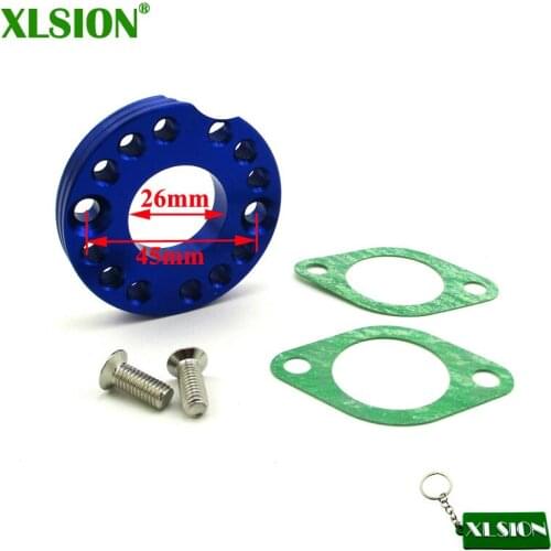 XLSION Blue CNC Aluminum 26mm Carburetor Manifold Spinner Plate With Gaskets Screws For Monkey Dax Pit Dirt Bike ATV Quad