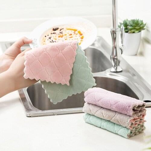 Dishwashing Cloth Wiping Dishcloth Cleaning Scouring Pads Tableware Kitchen Towel Wear-Resistant Decontaminate Dishrag 1 PC