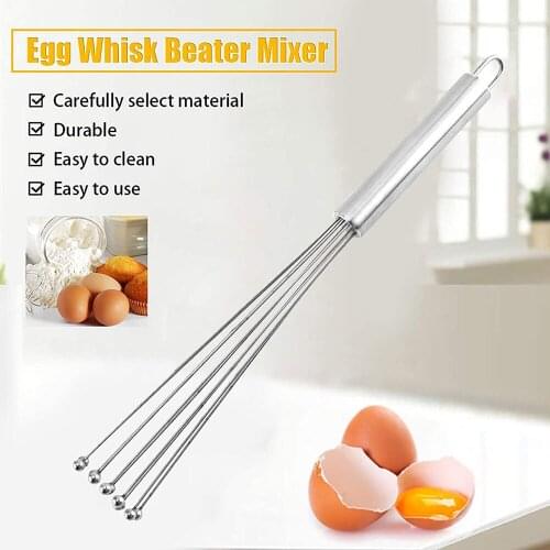 Convenience Stainless Steel Whisk Mixing Flash with Beads Egg Stirrer Milks Frother Beater Mixer Kitchen Tool for Mixing Beating