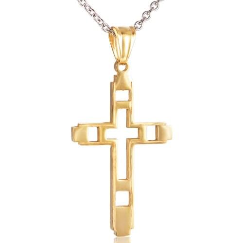 Vintage Christian Faith Cross Pendant Chain Necklaces Collar Chunky Choker For Women Men Gift Jewelry