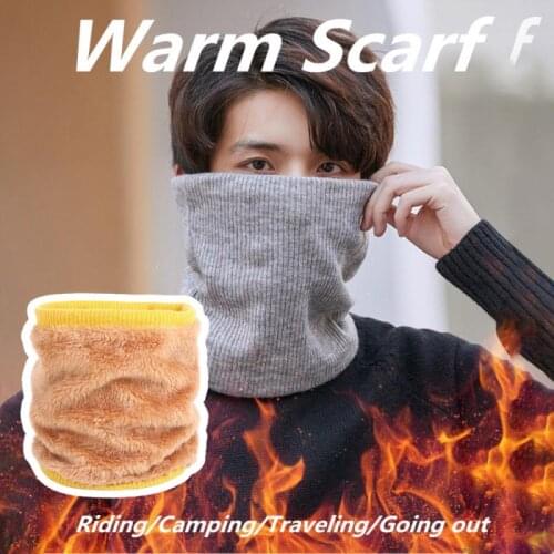 Unisex Winter Men Women Warm Knitted Ring Scarves Thick Elastic Knit Mufflers Children Neck Warmer Boys Girl Plush Scarf Collar