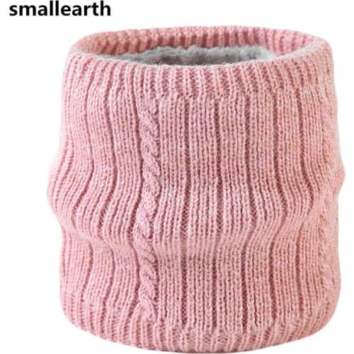 Winter Women Men Warm Knitted Scarves Boys Girls Plush Neck Collar Kids Thick Elastic Mufflers Children Plus Velvet Scarf Unisex