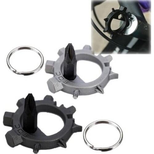 1 set Multi function stainless steel EDC toos 12 function screwdriver key ring bottle opener bicycle adjust tools
