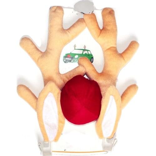 3PCS Christmas Reindeer Antlers and Red Nose Car Exterior Decoration Antler Ornament for Truck SUV Decor Car Accessories