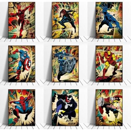 5D DIY Diamond Painting Superhero Comic Marvel Avengers Full Square Diamond Embroidery Mosaic Cross Stitch Kits Home Decor Art