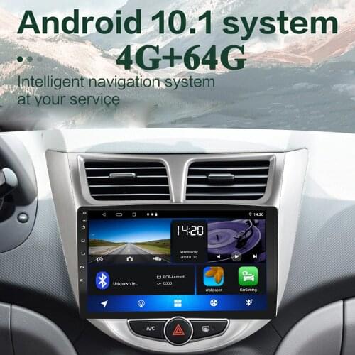 4G 64G 2 din Android 10 car player for Hyundai Solaris Accent Verna 2011 2012 2013 2014 2015 2016 Radio Gps navigation WIFI IPS