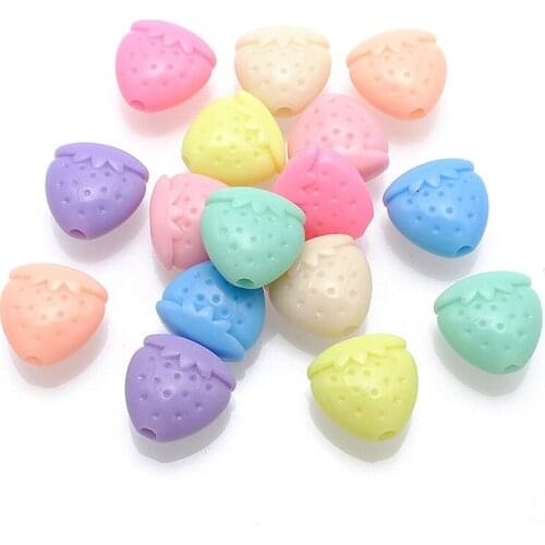 Free Shipping 330pcs/Lot 16*16mm Assorted Pastel Colors Acrylic Beads Fruit Strawberry Shape DIY Jewelry Findings Beading Craft