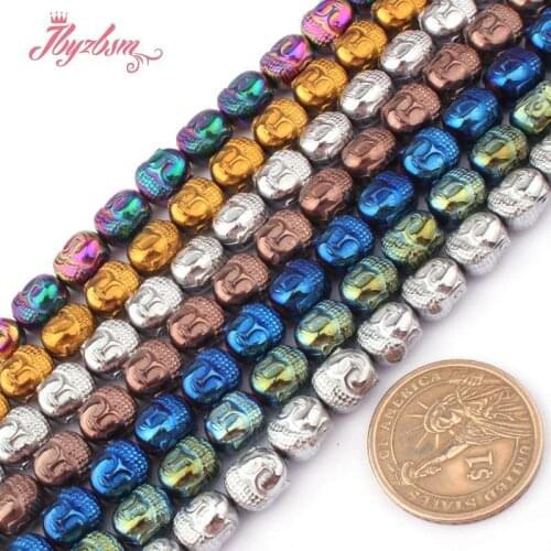 8x10mm Natural Hematite Beads Buddha Shape Spacer Stone Beads For DIY Necklace Bracelets Jewelry Making Strand 15" Free Shipping