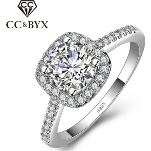 CC Rings For Women Vintage Jewelry Fashion Square Bridal Wedding Engagement CZ Ring Cincin Wanita Anillos Mujer Accessories