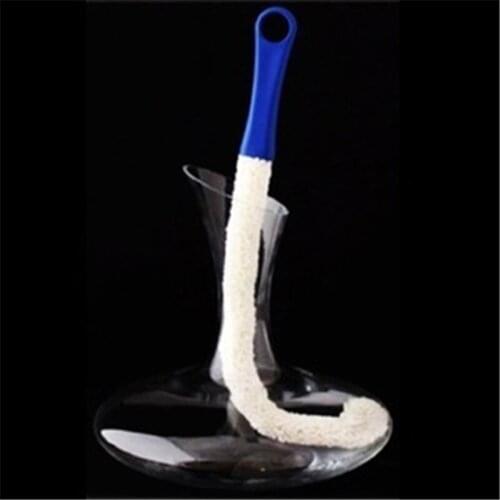 Cleaning Brush Long Neck Bendable Foam Tipped Goblet Glass Decanter Stemware Cups Washing Brush for Red Wine Cups Glasses