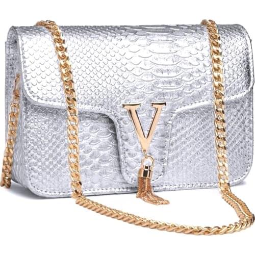 Womens Designer Bag Luxury Handbag 2021 New Fashion Gold silver Women Leather Handbag Crocodile pattern Shoulder Messenger Bags