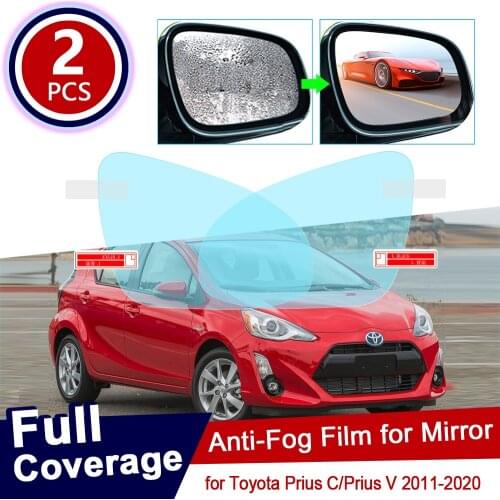 For Toyota Prius C Prius V 2011~2020 Full Cover Anti Fog Film Rearview Mirror Rainproof Anti-Fog Accessories 2012 2014 2016 2018