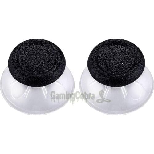 EXtremeRate 1 Pair Clear Black Replacement Joystick Analog Thumbsticks Buttons for PS5, for PS4 All Model Controller