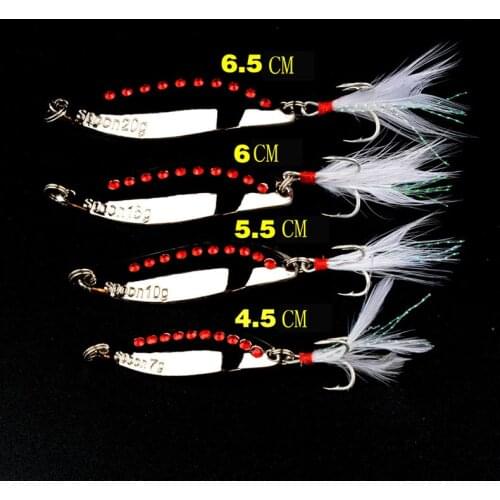 Artificial Spoon Jigbait With Feather Freshwater Metal Fishing Bait 7g/10g/15g/20g Anti-Corrosion Metal Fishing Lure Hard Bait