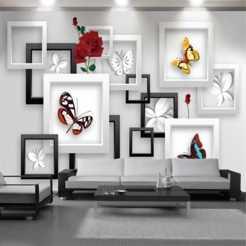 Exquisite Butterfly 3d Wallpaper Wall Papers Living Room Bedroom Home Decor HD Digital Painting Mural Wallpapers
