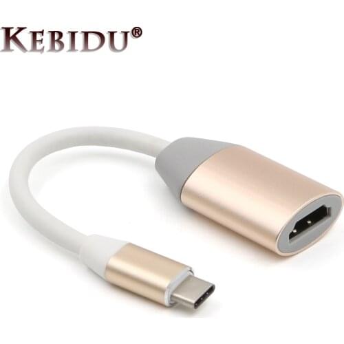 Kebidu 4K*2K USB C To HDMI Cable Converter Adapter Type C 3.1 Male To HDMI Female Cable Adapter For MacBook Chrome Book DELL HP