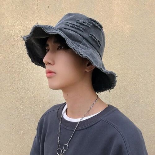 Hole Flat Top Collapsible Korean Version FishermanS Hat Unisex Outdoor Sun Protection Summer Basin Cap Fishing Hat