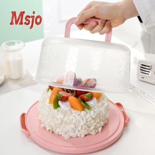 MSJO Home storage Portable transparent dustproof cake box 7-digit cupcake storage box Birthday Party Decoration Cupcake Stand