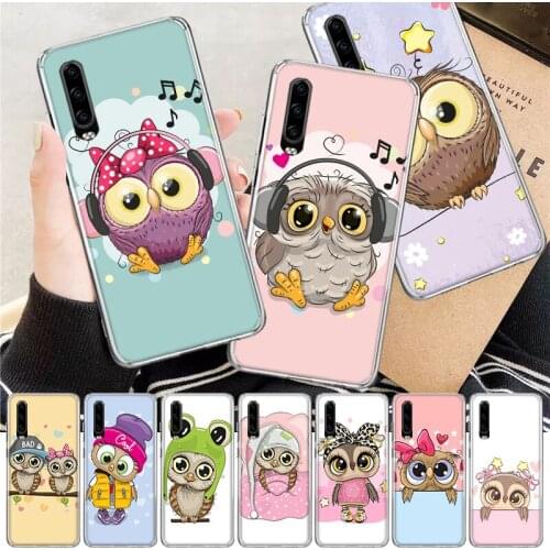 Baby Cute Owl Lover Cartoon Candy Soft Cover Phone Case For Huawei P30 P20 P10 P40 Mate 30 20 10 Pro Lite P Smart Z Plus + Shell